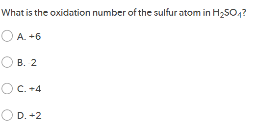 What Is The Oxidation Number Of Sulfur In H2so4 Solved What is the oxidation number of the sulfur atom in | Chegg.com
