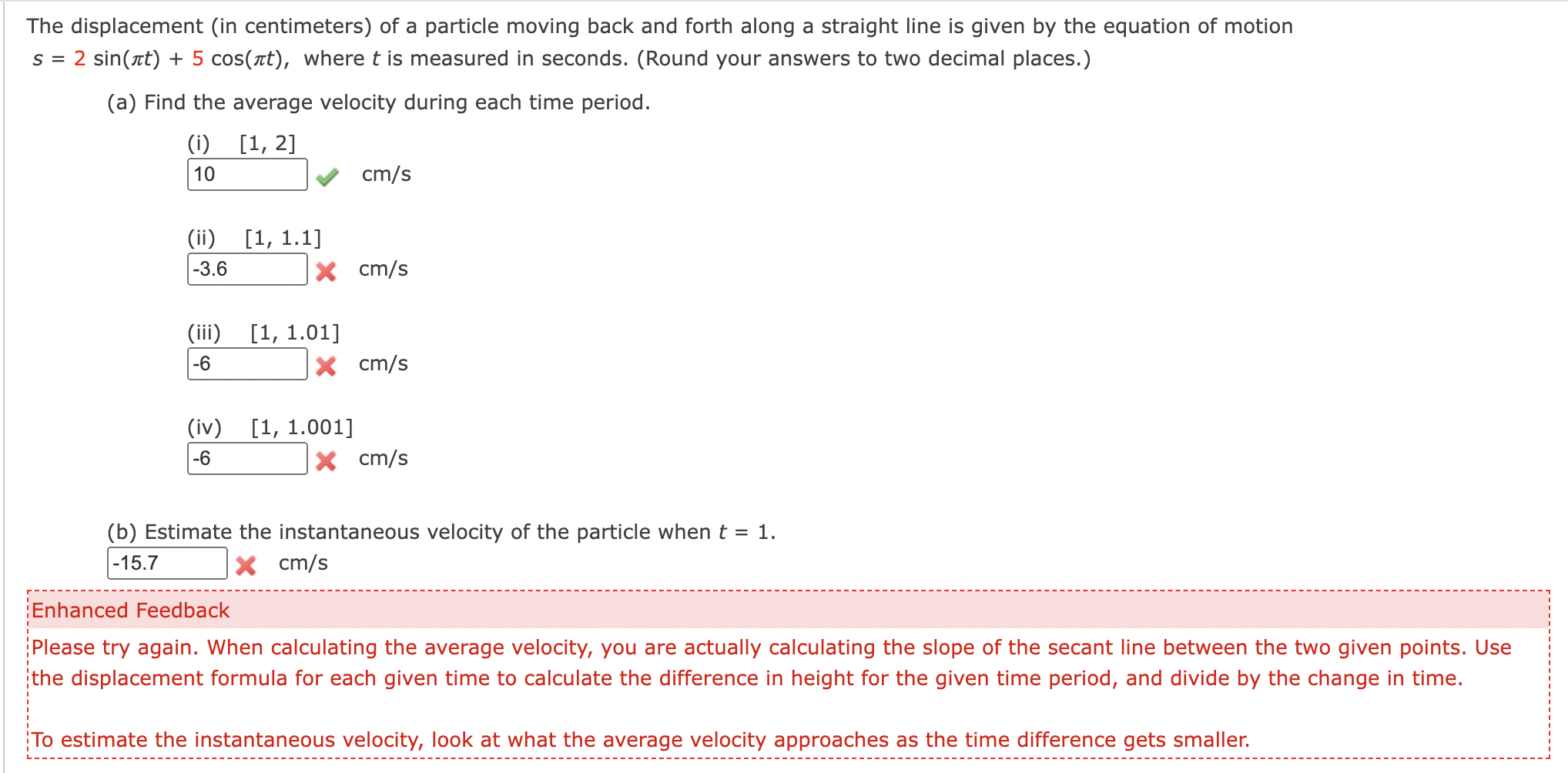 solved-the-displacement-in-centimeters-of-a-particle-chegg