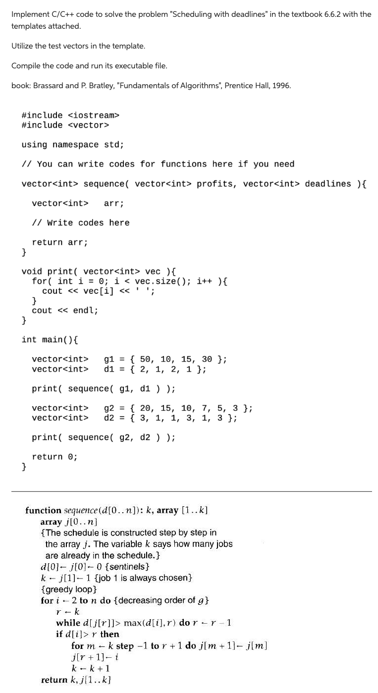 Solved Figure 6.9. An example with six jobsImplement C/C++ | Chegg.com
