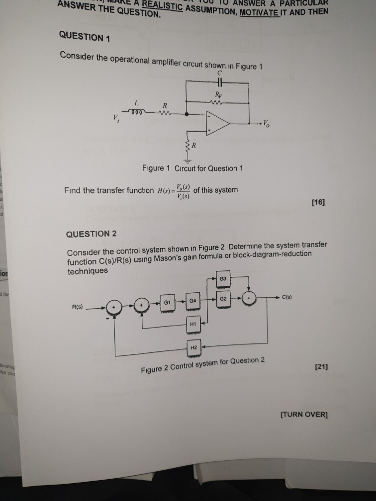 Solved Consider The Operational Amplifier Circuit Shown In | Chegg.com