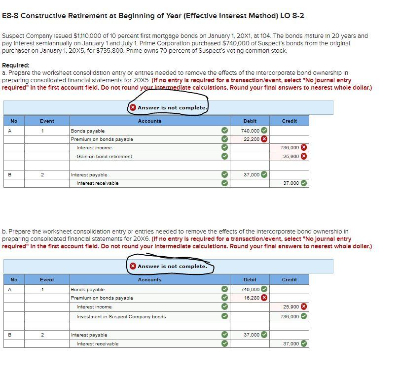 Solved E88 Constructive Retirement at Beginning of Year