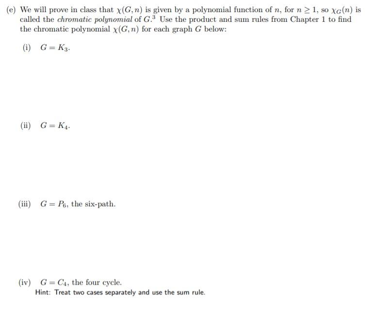 Solved 1. Let G be a simple graph. For each positive integer | Chegg.com