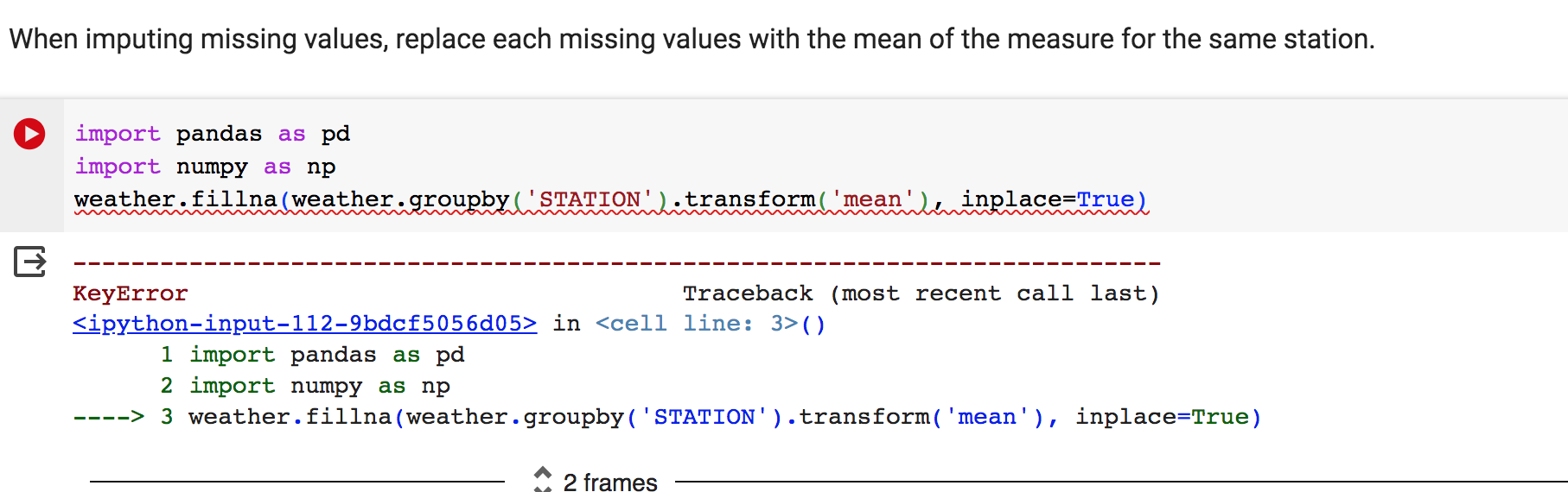 Solved When Imputing Missing Values, Replace Each Missing | Chegg.com