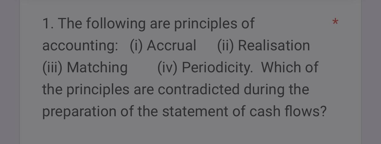 Solved 1. The Following Are Principles Of Accounting: (i) | Chegg.com