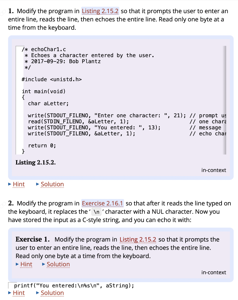 Solved 1. Modify the program in Listing 2.15.2 so that it | Chegg.com