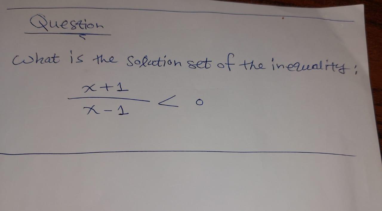 Solved Question What is the solution set of the inequality; | Chegg.com
