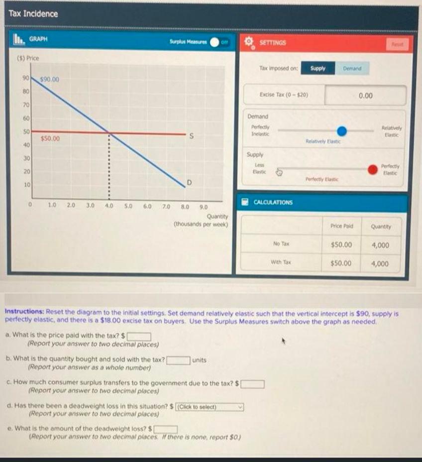Solved Tax Incidence In.. GRAPH Surplus Measures OLE | Chegg.com