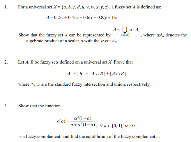 Solved 1 For A Universal Set X A B C D U V W X Chegg Com