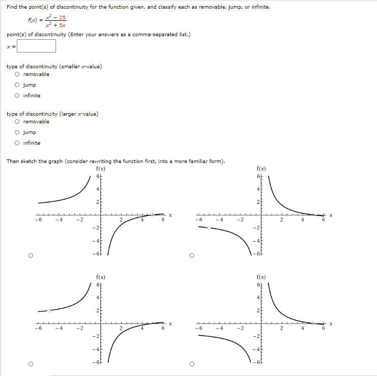 Solved Find the point(s) of discontinuity for the function | Chegg.com