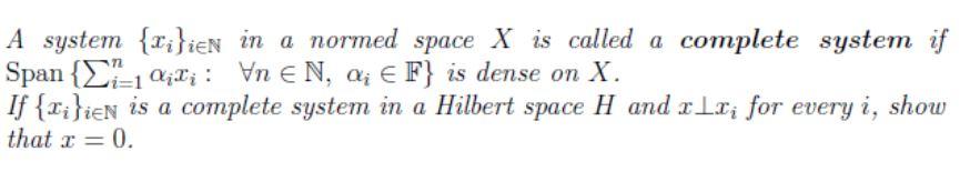 Solved A system {{i}ien in a normed space X is called a | Chegg.com