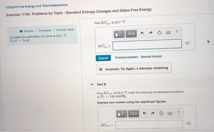 Solved Chp18 Free Energy and Thermodynamics Exercise 17.65: | Chegg.com