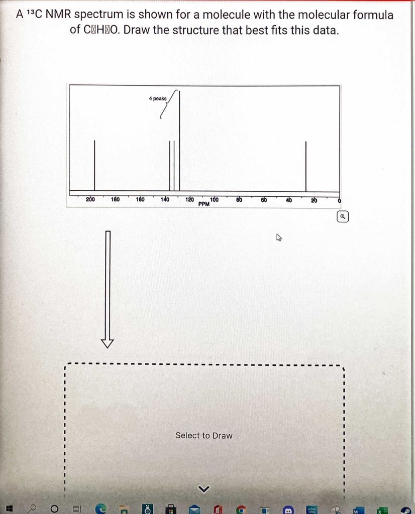 solved-a-13c-nmr-spectrum-is-shown-for-a-molecule-with-the-chegg