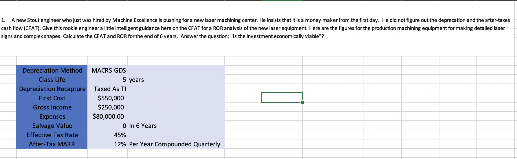 Solved signs and complex shapes. Calculate the CFAT and ROR | Chegg.com