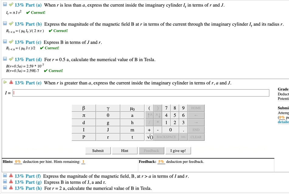 Solved 14 8 Problem 7 An Electric Current Is Flowing Chegg Com