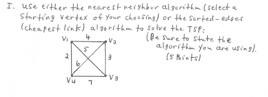 Solved I use either the nearest neighbor algorithm (select a | Chegg.com