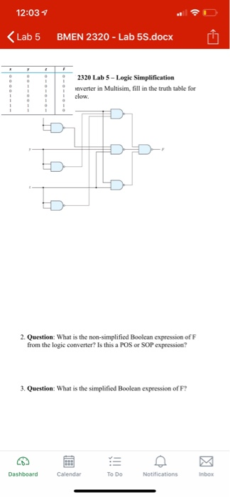 Solved 12:03 Lab 5 BMEN 2320- Lab 5S.docx 2320 Lab 5-Logic | Chegg.com