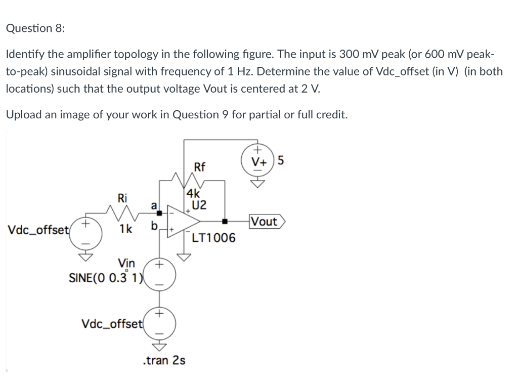 Question 8: Identify the amplifier topology in the | Chegg.com