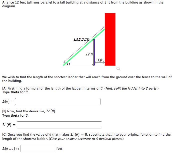 Solved A Fence 12 Feet Tall Runs Parallel To A Tall Building