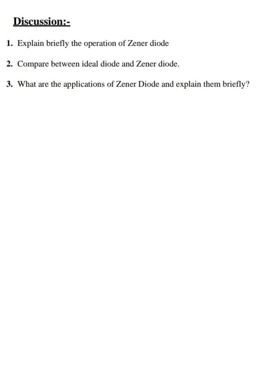 zener diode experiment conclusion