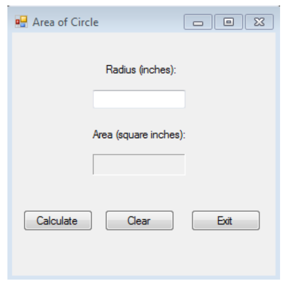 Solved write a visual basic program to compute the area of chegg
