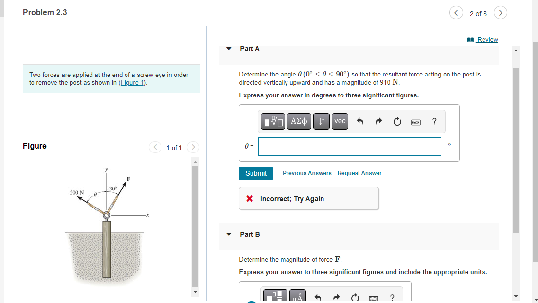 solved-two-forces-are-applied-at-the-end-of-a-screw-eye-in-chegg