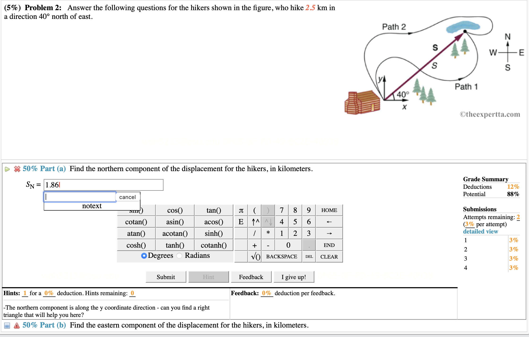 Solved (5\%) Problem 2: Answer The Following Questions For | Chegg.com