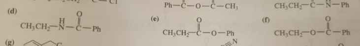 Solved Ph-c-0-C-CH, CH,CH2-C-N-Ph (d) (e) CHỊCH, __ Concorso | Chegg.com