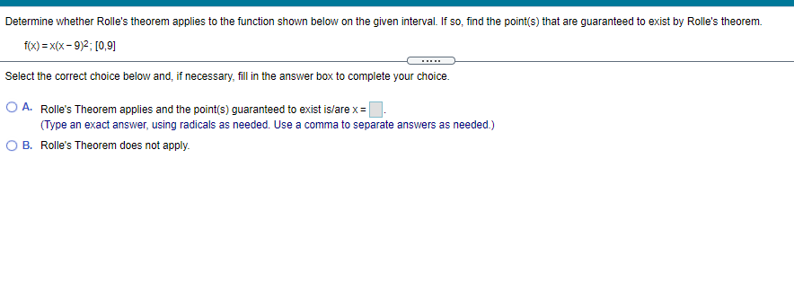 Solved Determine whether Rolle's theorem applies to the | Chegg.com