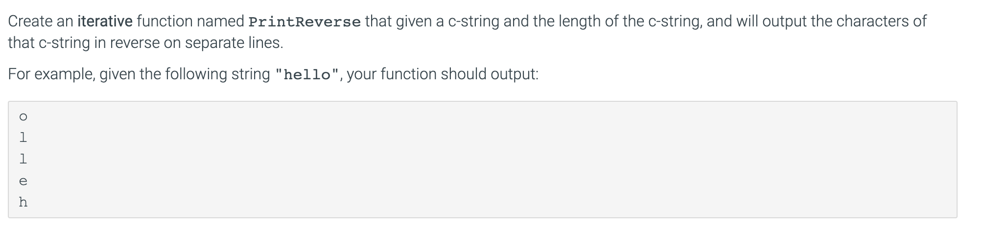 Solved Create an iterative function named PrintReverse that | Chegg.com