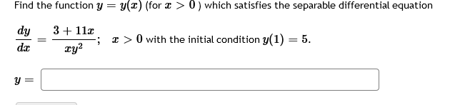 [solved]: Find The Function Y=y(x) (for X>0 ) Which Satis