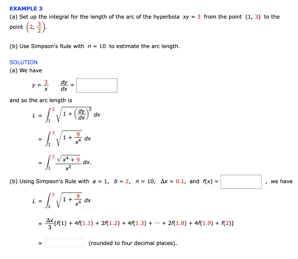 Solved Example 3 A Set Up The Integral For The Length O Chegg Com