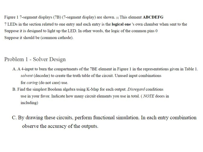 Solved Figure 1 7-segment displays (7B) (7-segment display) | Chegg.com