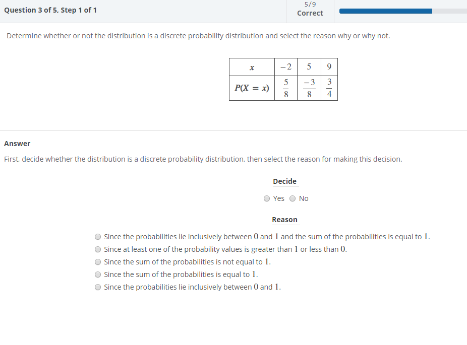 Solved 5/9 Question 3 of 5, Step 1 of 1 Correct Determine | Chegg.com