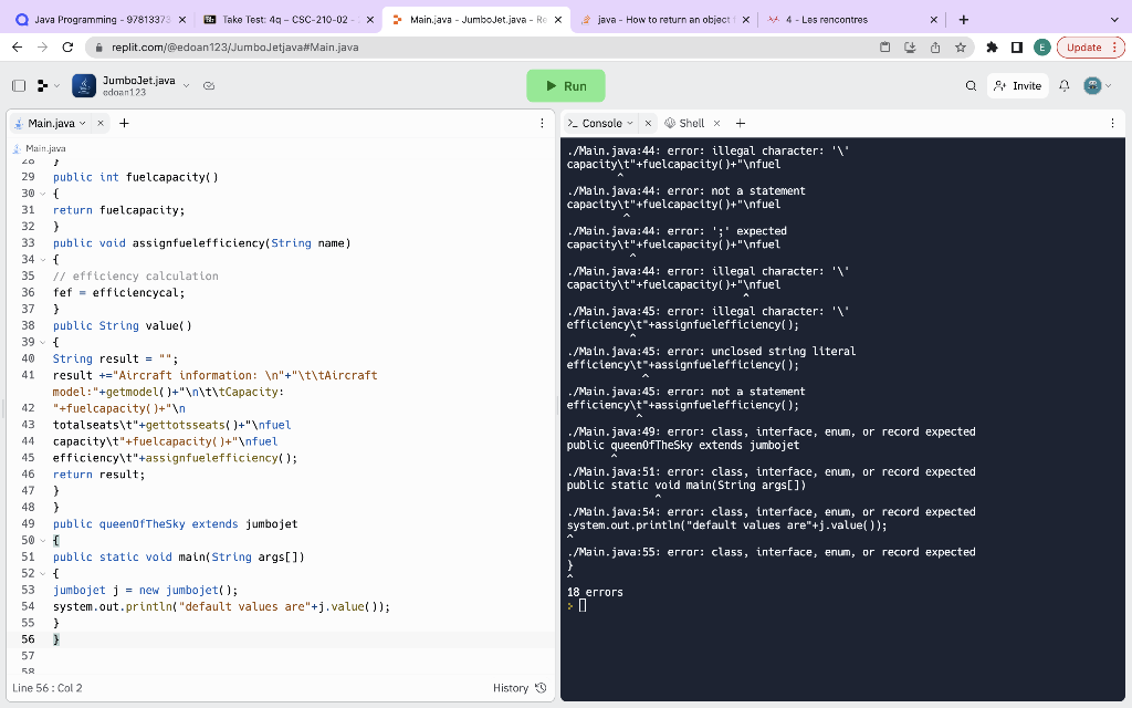 Solved I need help with my code project. I ran my code | Chegg.com
