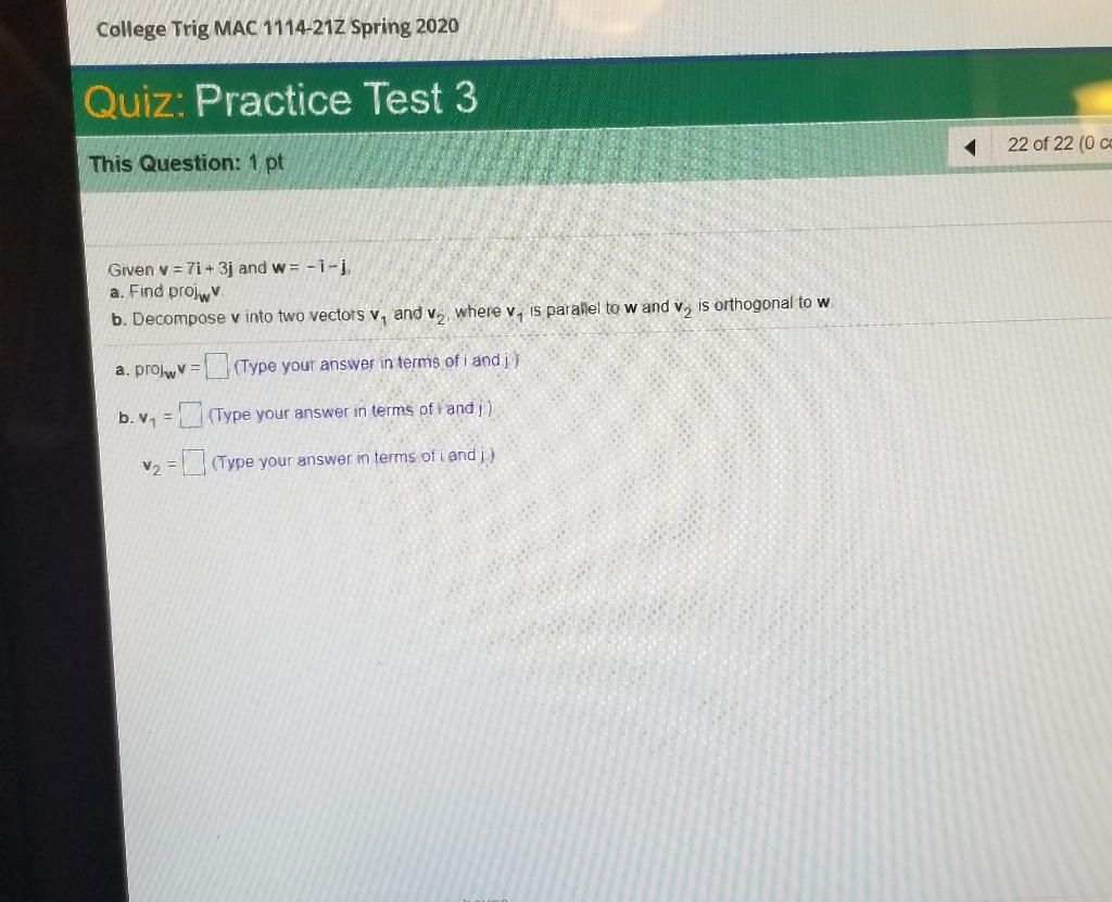 Solved College Trig Mac 1114 212 Spring Quiz Practi Chegg Com