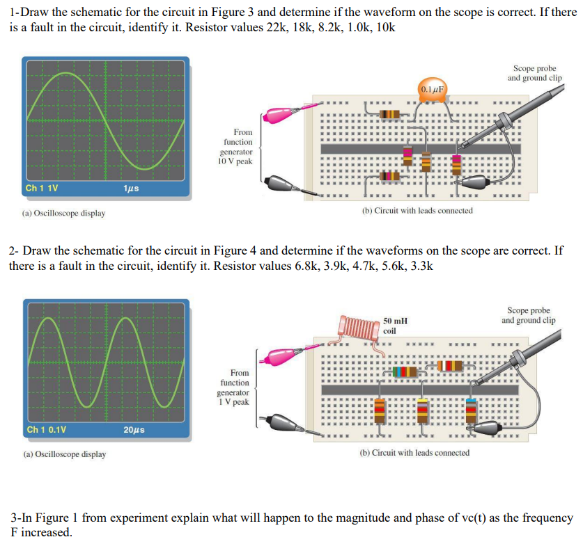 1-Draw the schematic for the circuit in Figure 3 and | Chegg.com