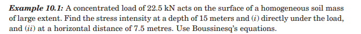 Solved Example 10.1: A concentrated load of 22.5 ﻿kN acts on | Chegg.com