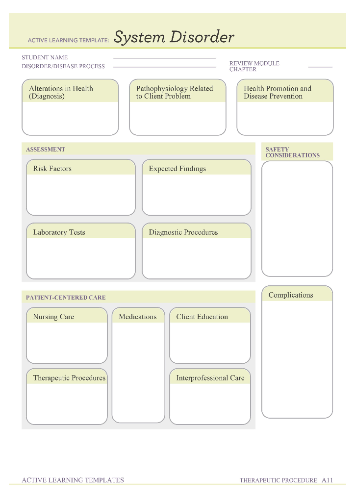 Solved ACTIVE LEARNING TEMPLATE System Disorder Babe Chegg Com