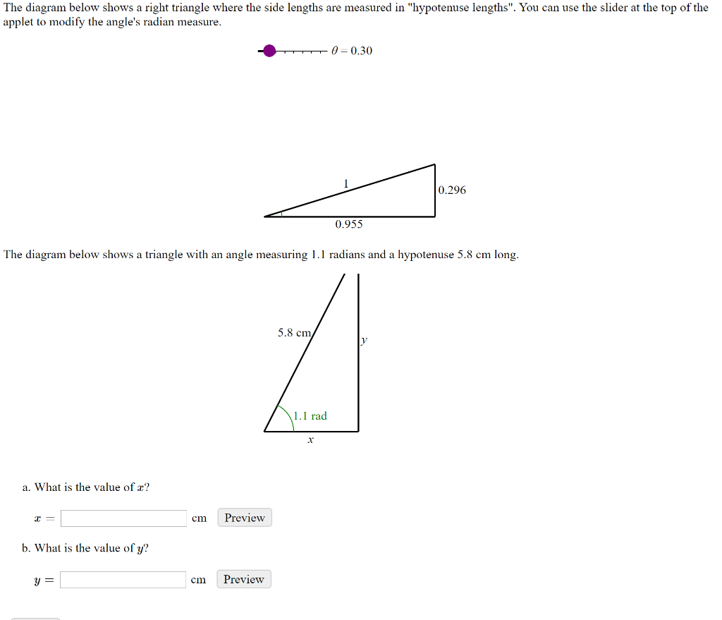 Solved The Diagram Below Shows A Right Triangle Where The | Chegg.com