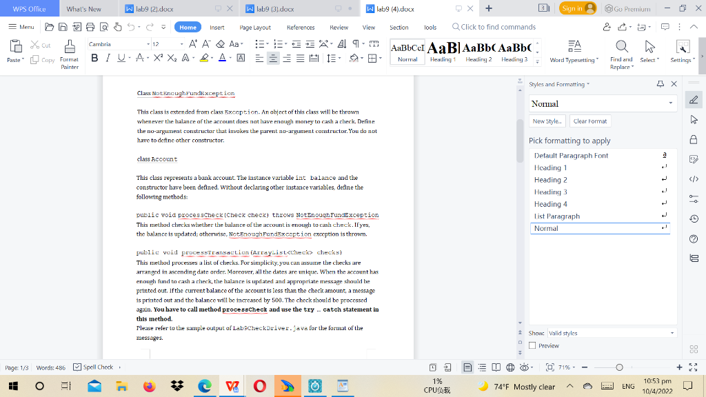 Solved JAVA PROGRAMMING, ONLY DO THE processtransaction PART | Chegg.com
