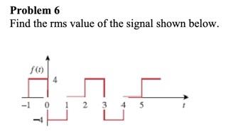 Solved Problem 6 Find the rms value of the signal shown | Chegg.com