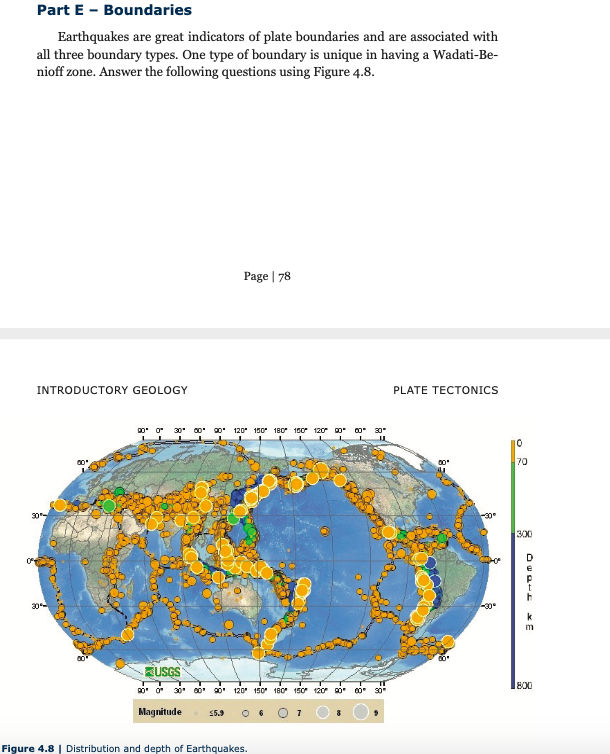 Solved Part E-Boundaries Earthquakes Are Great Indicators Of | Chegg.com