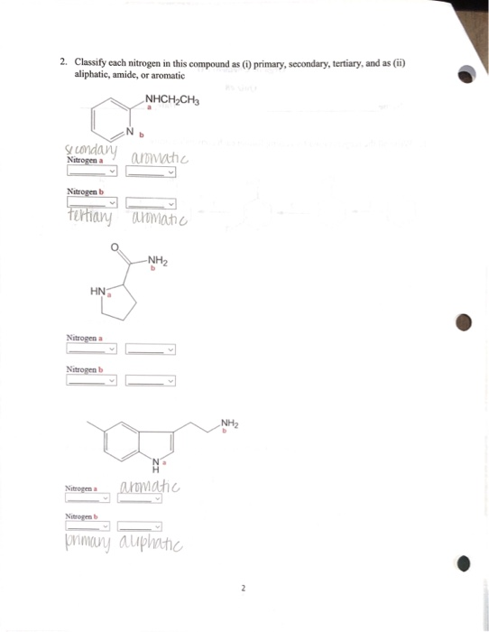 Solved Classify each nitrogen in this compound as (0 | Chegg.com
