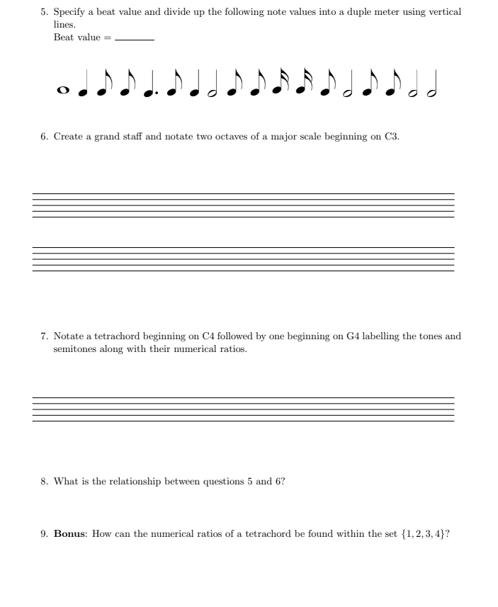 Name: 1. Complete the following rhythmic equations = | Chegg.com