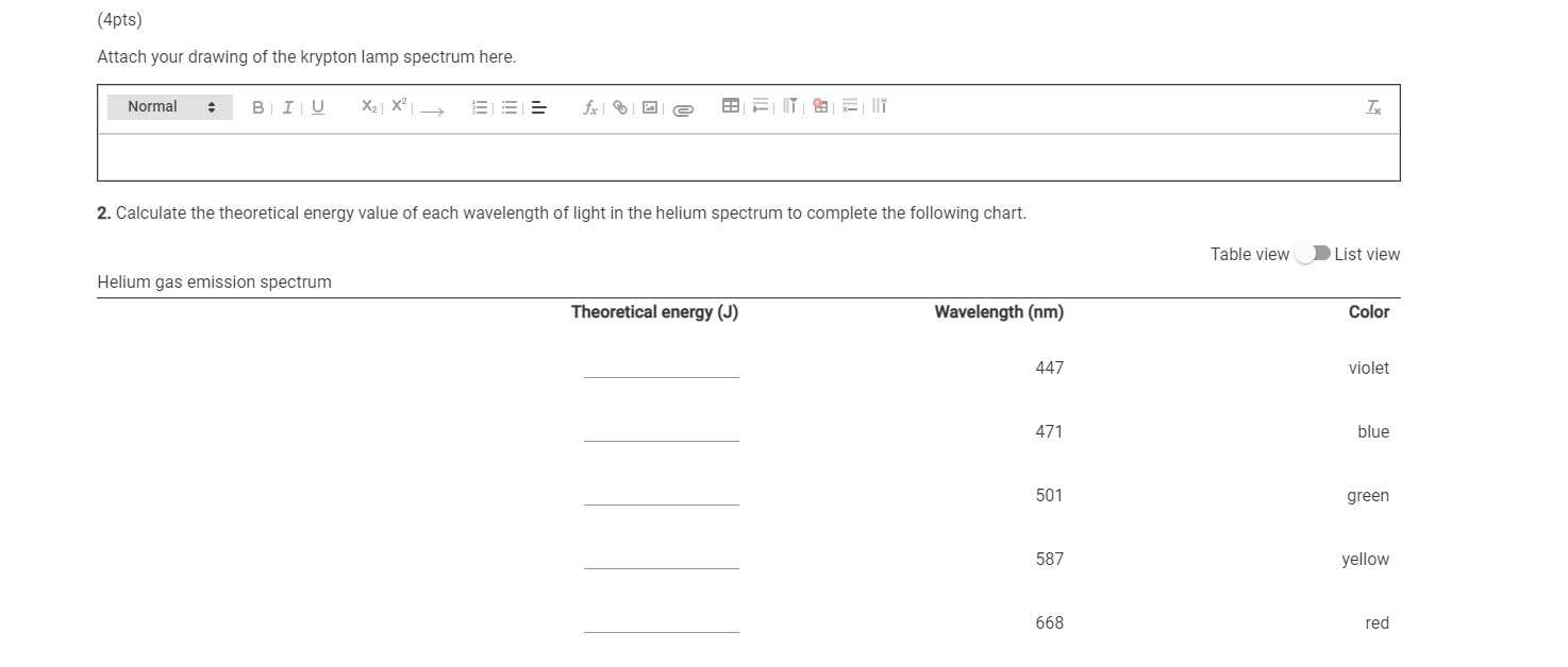 Solved (32pts) Part B. Spectroscope Analysis of Atomic Gases | Chegg.com