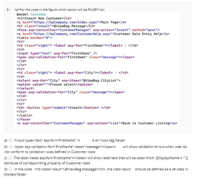 Solved 3- p For the code in the figure which option will | Chegg.com