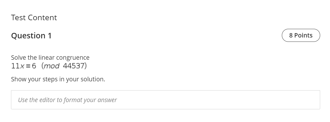 Solved Test Content Question 1 8 Points Solve the linear | Chegg.com