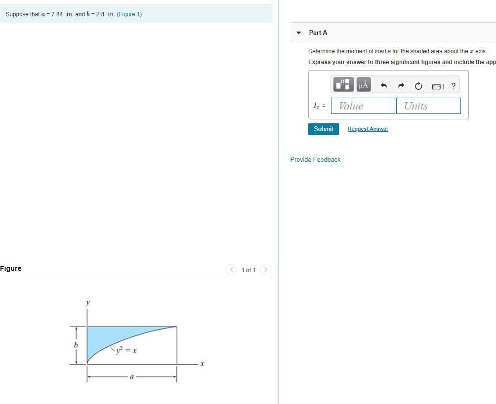 Solved Suppose that a 7.84 in. and b 2.8 in. (Figure 1) Part | Chegg.com