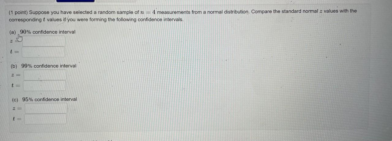 Solved Suppose you have selected a random sample of n=4 | Chegg.com