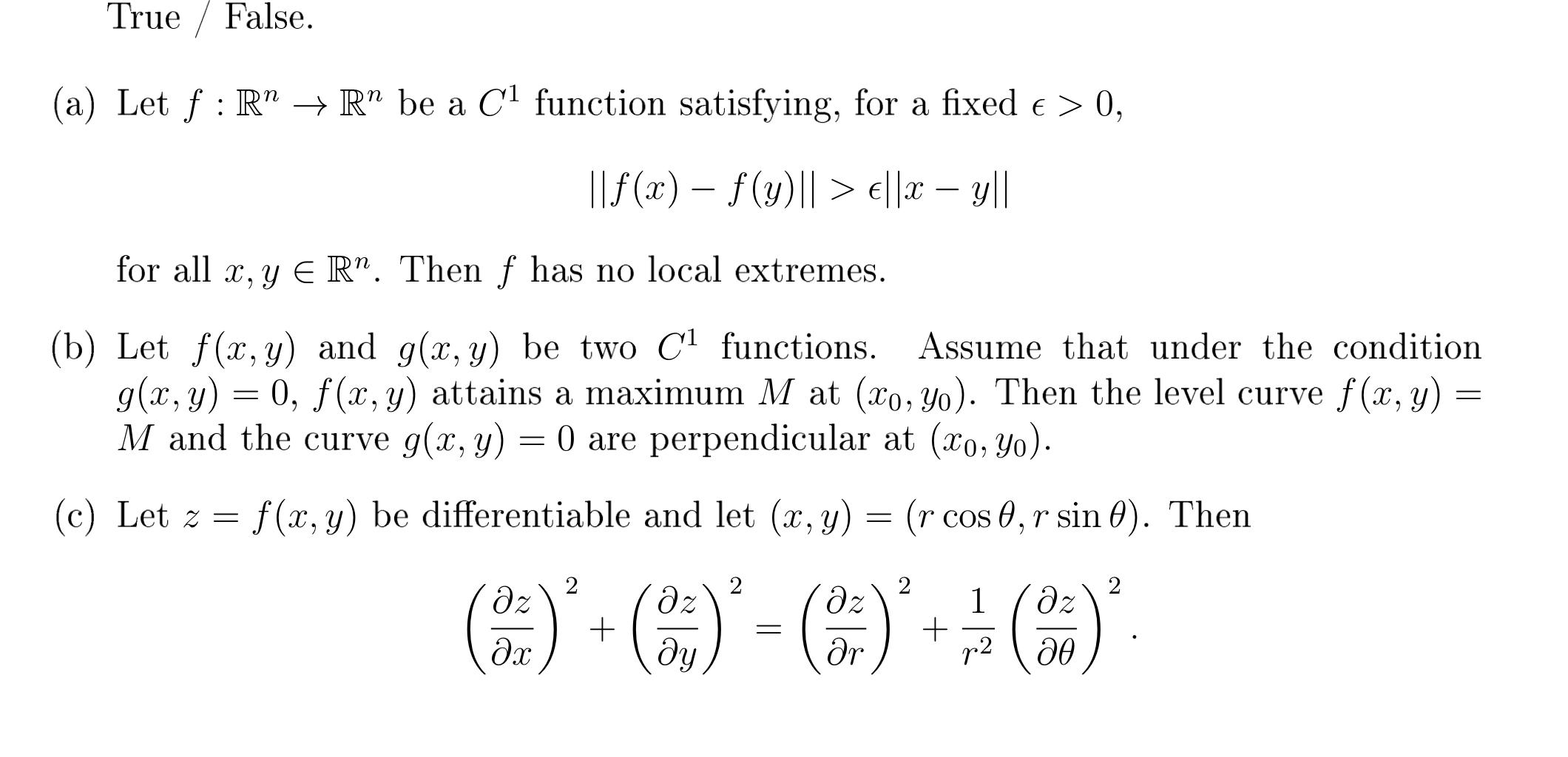 Solved A Let F Rn→rn Be A C1 Function Satisfying For A